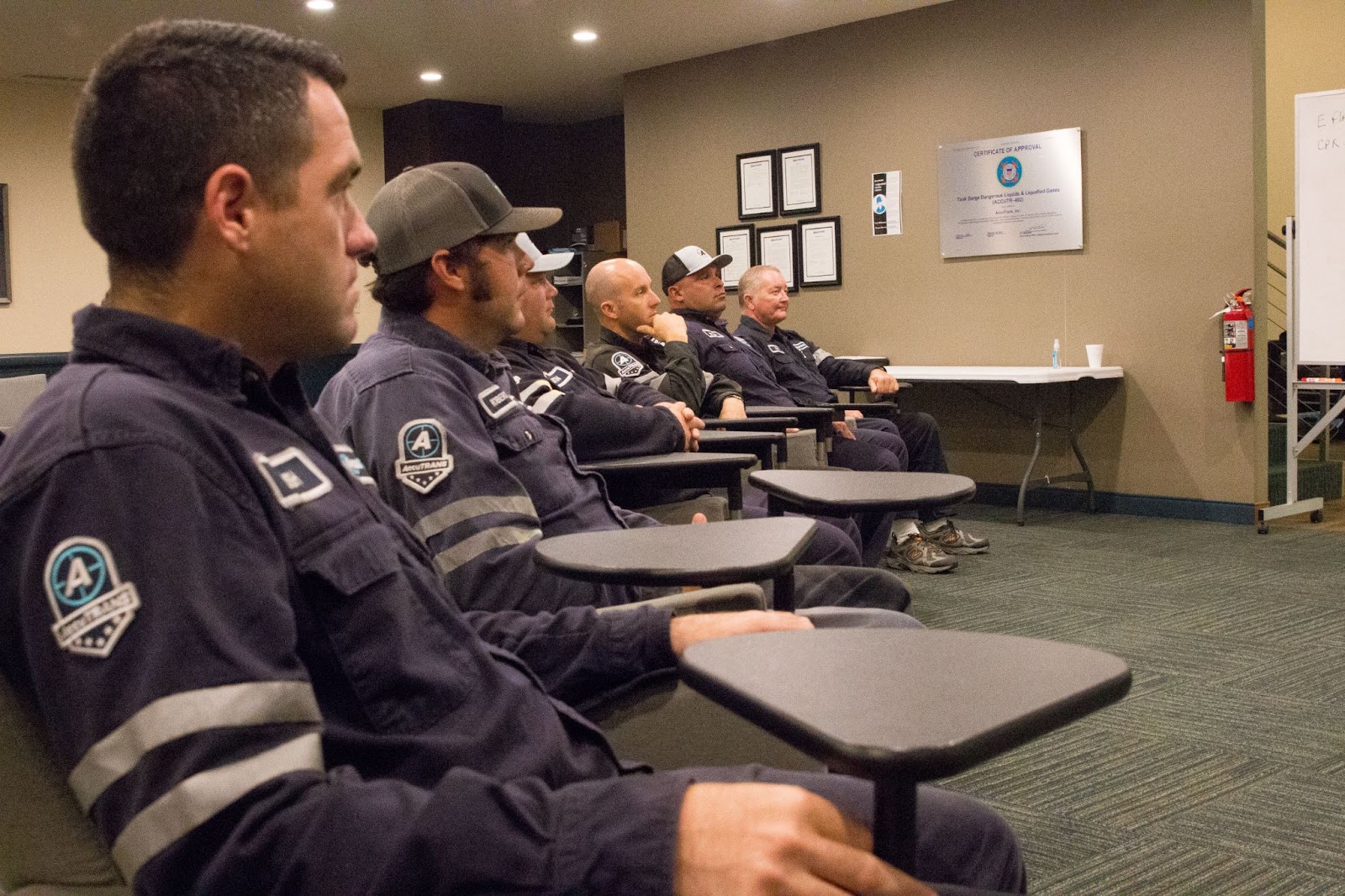 Tankermen onboarding their tankerman job by going through the field and classroom training in the AccuTRANS Velocity Course.