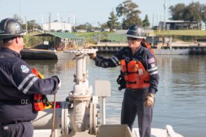 An AccuTRANS tankerman conducting a transfer after successfully completing onboarding.