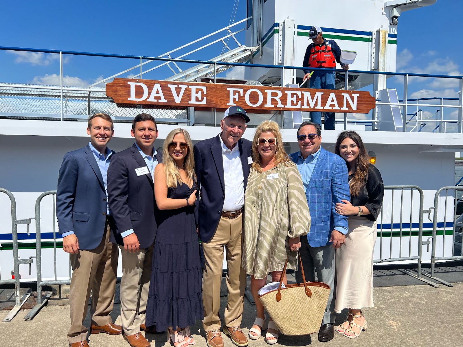 Dave Foreman and the Osorno Family at the christening of the barge of the same namesake.